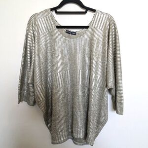 Kim & Cami Silver Blouse 1X